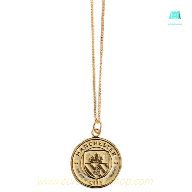 Manchester City FC 18ct Gold Plated on Silver Pendant & Chain