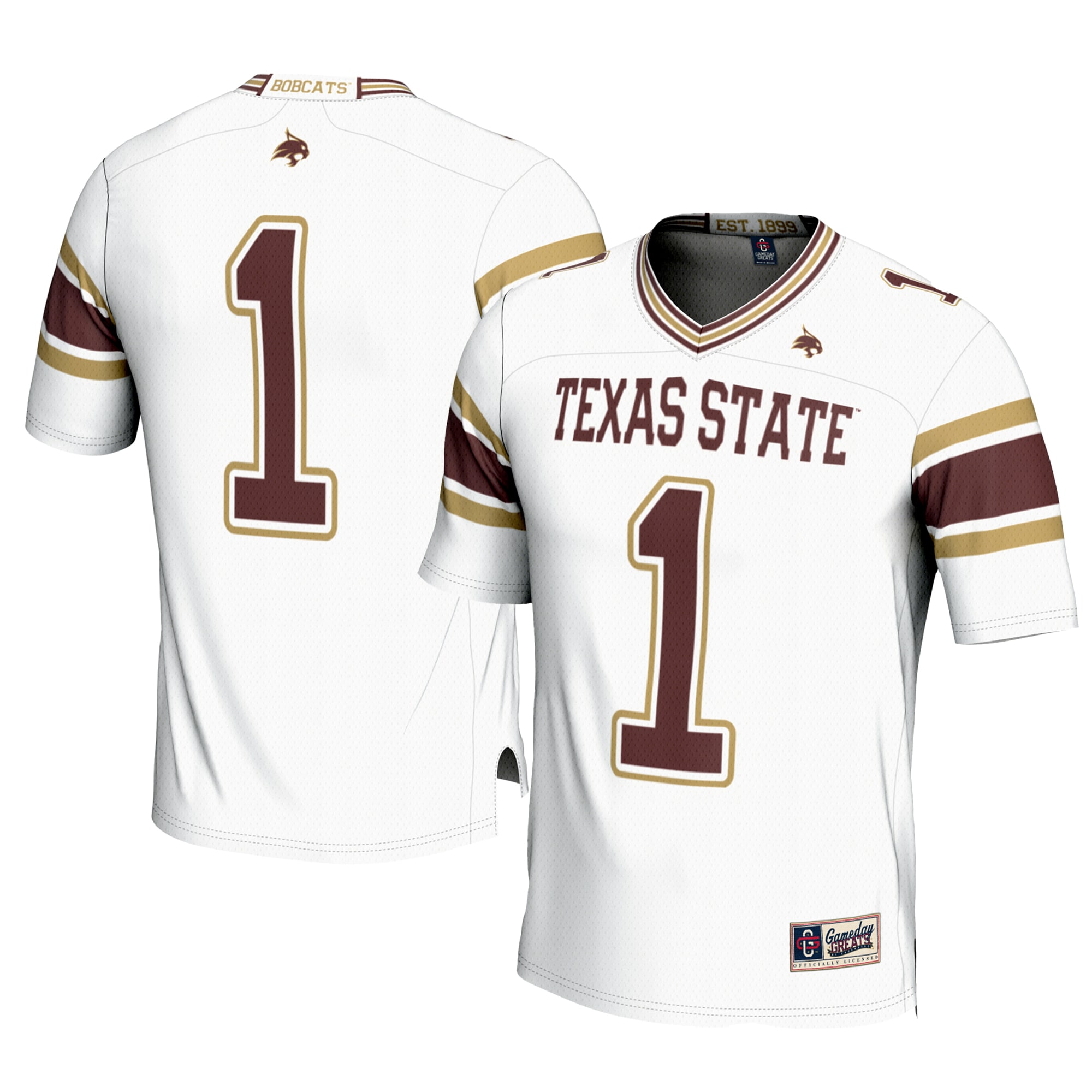 #1 Texas State Bobcats GameDay Greats 2026/2027 Football Jersey - White
