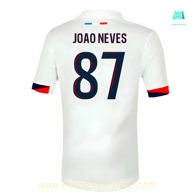 2025-2026 PSG Away Shirt (Sponsorless) - Kids (Joao Neves 87)