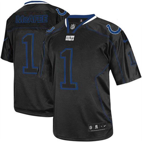 Authentic NFL Indianapolis Colts #1 Pat McAfee Black Lights Out Jersey