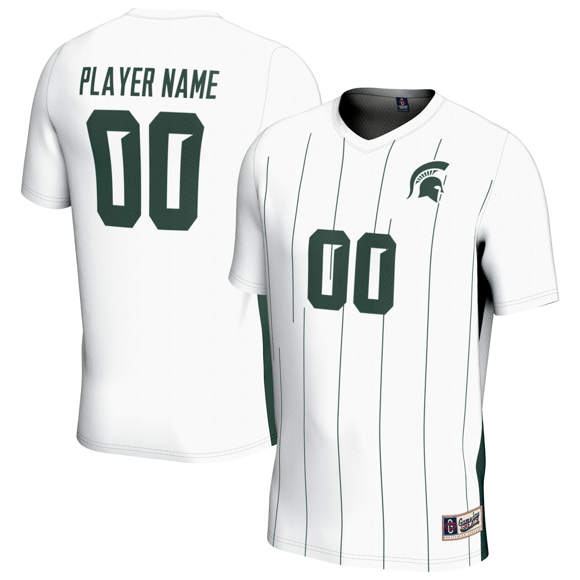 [SJH] Michigan State Spartans GameDay Greats Unisex NIL Pick-A-Player Men's Soccer Jersey - White