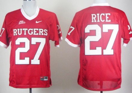 Men's None Red 2024 team authorized Ray Rice #27 premium Jersey