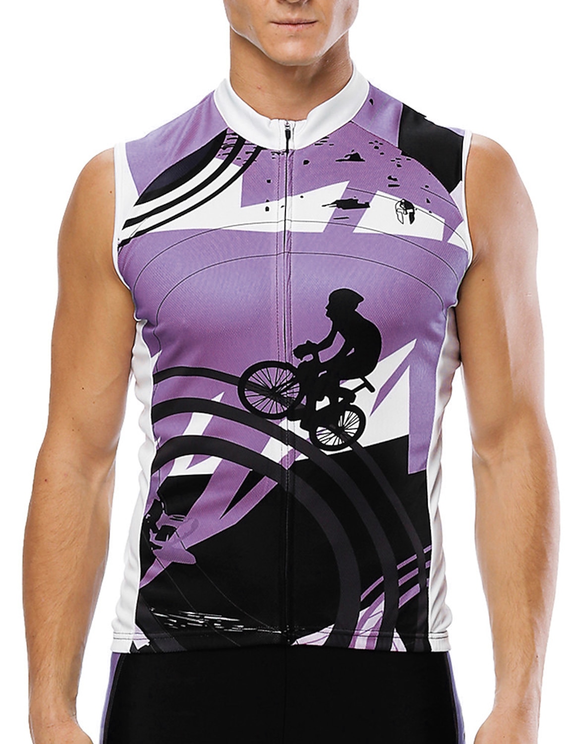 Men's Cycling Jersey Patterned Graffiti Funny Sleeveless Bike Jersey Top with 3 Rear Pockets UV Resistant Reflective Strips Compression Back Pocket Sports Blue Yellow Red Clothing Apparel