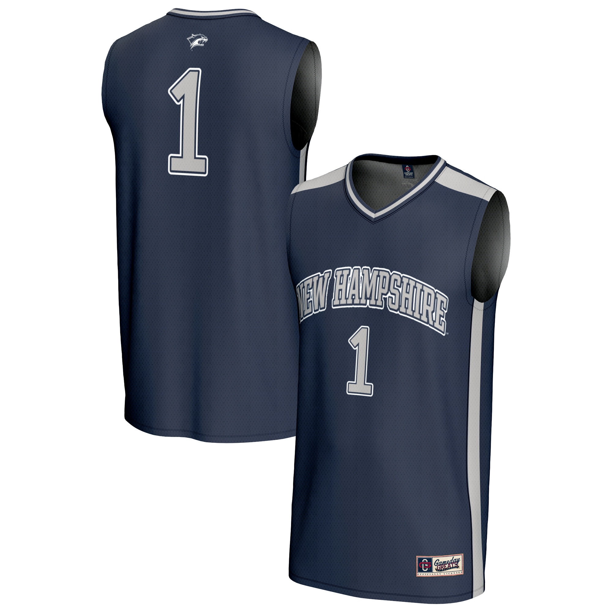 [NJP] New Hampshire Wildcats GameDay Greats Lightweight Collegiate Basketball Fashion Jersey - Navy
