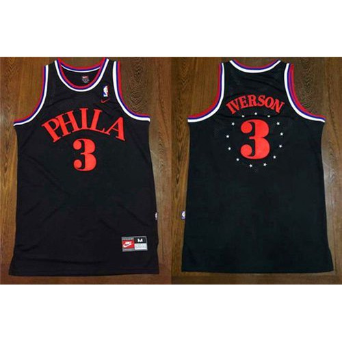 Black Philadelphia 76ers #3 76ers Jersey - Mesh Fabric Premium Quality