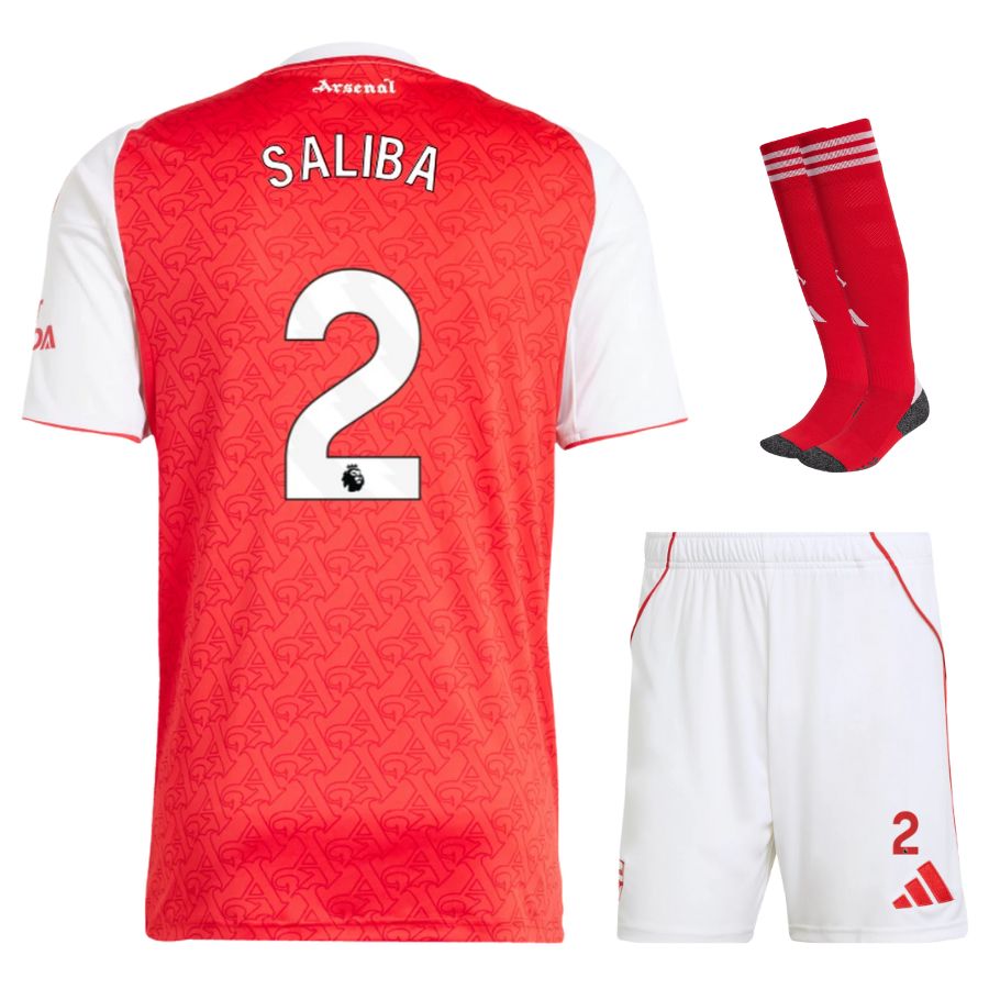 Arsenal 2025 2026 Saliba Children's Home Kit Jersey