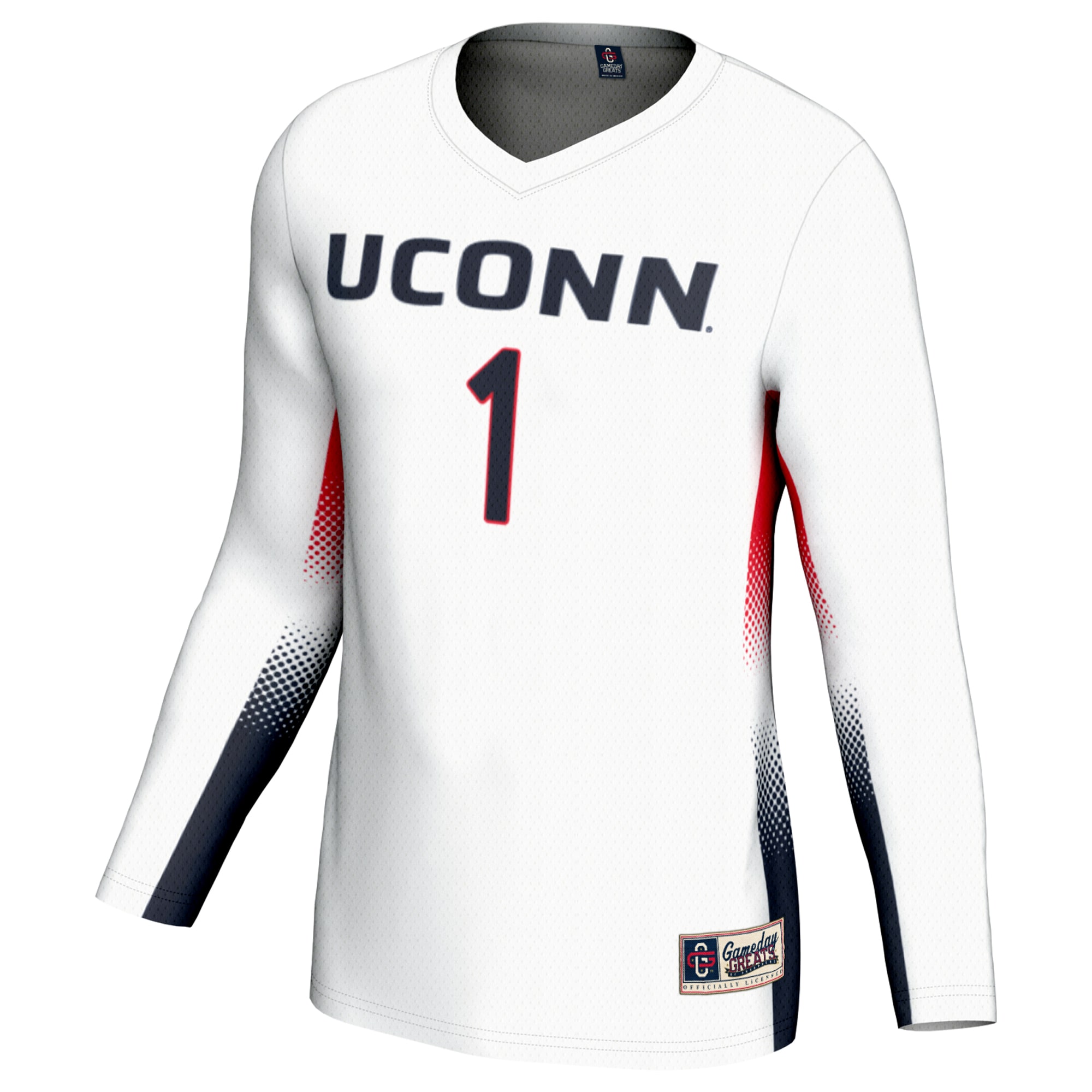 [DDG] UConn Huskies GameDay Greats Unisex Lightweight Volleyball Jersey - White