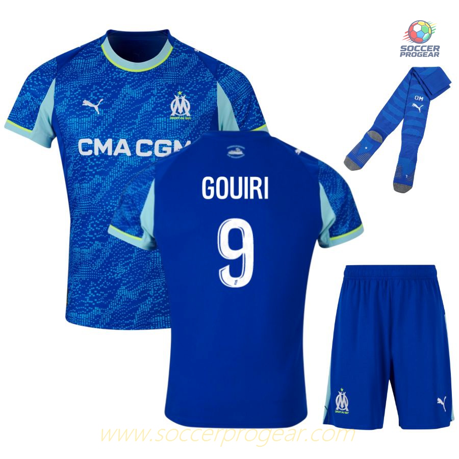OM Ligue 1 Third Kids Edition Soccer Uniform Team Jersey 2025/26 Collection Gouiri