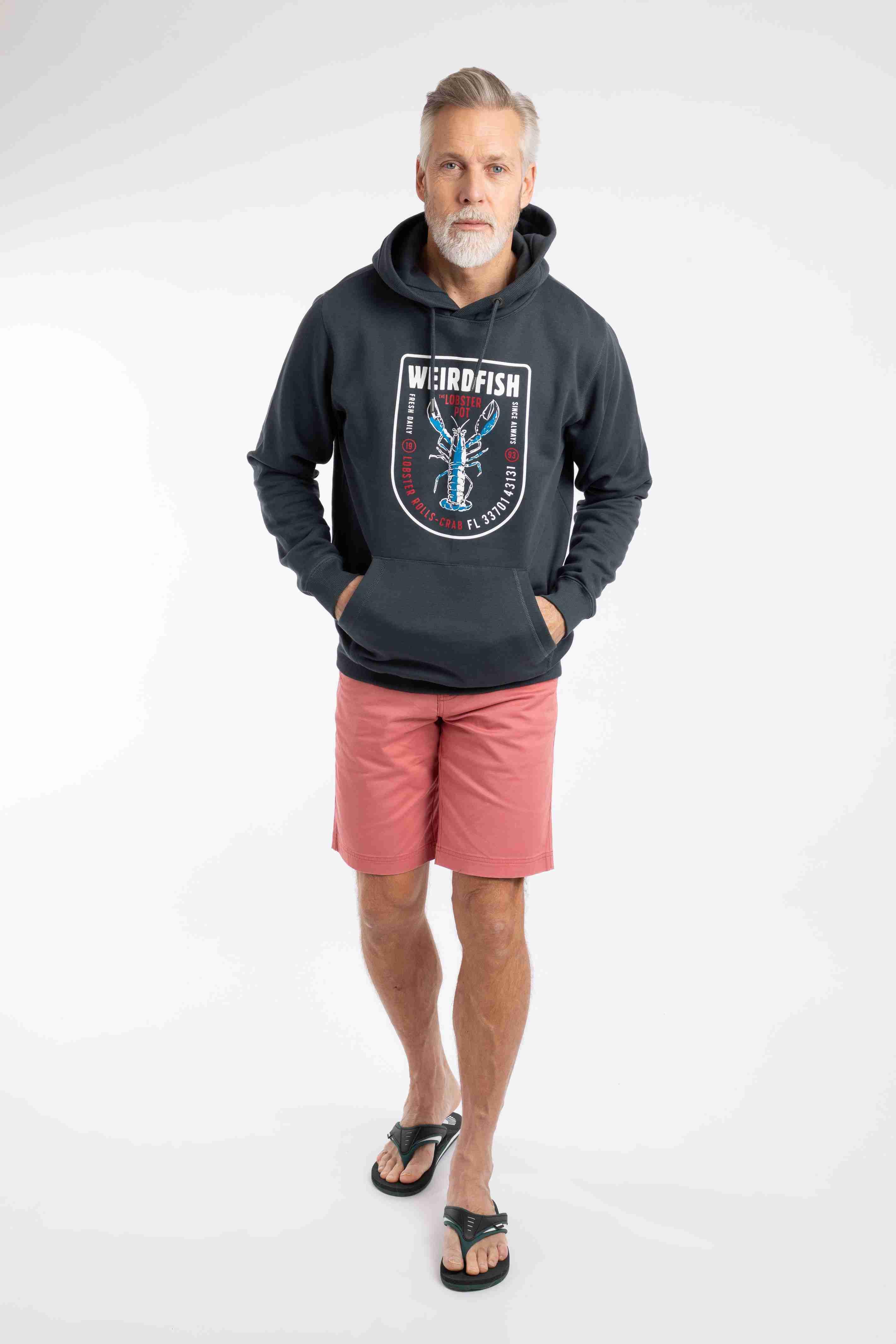 Mckay Front Print Hoodie Sweatshirt Navy
