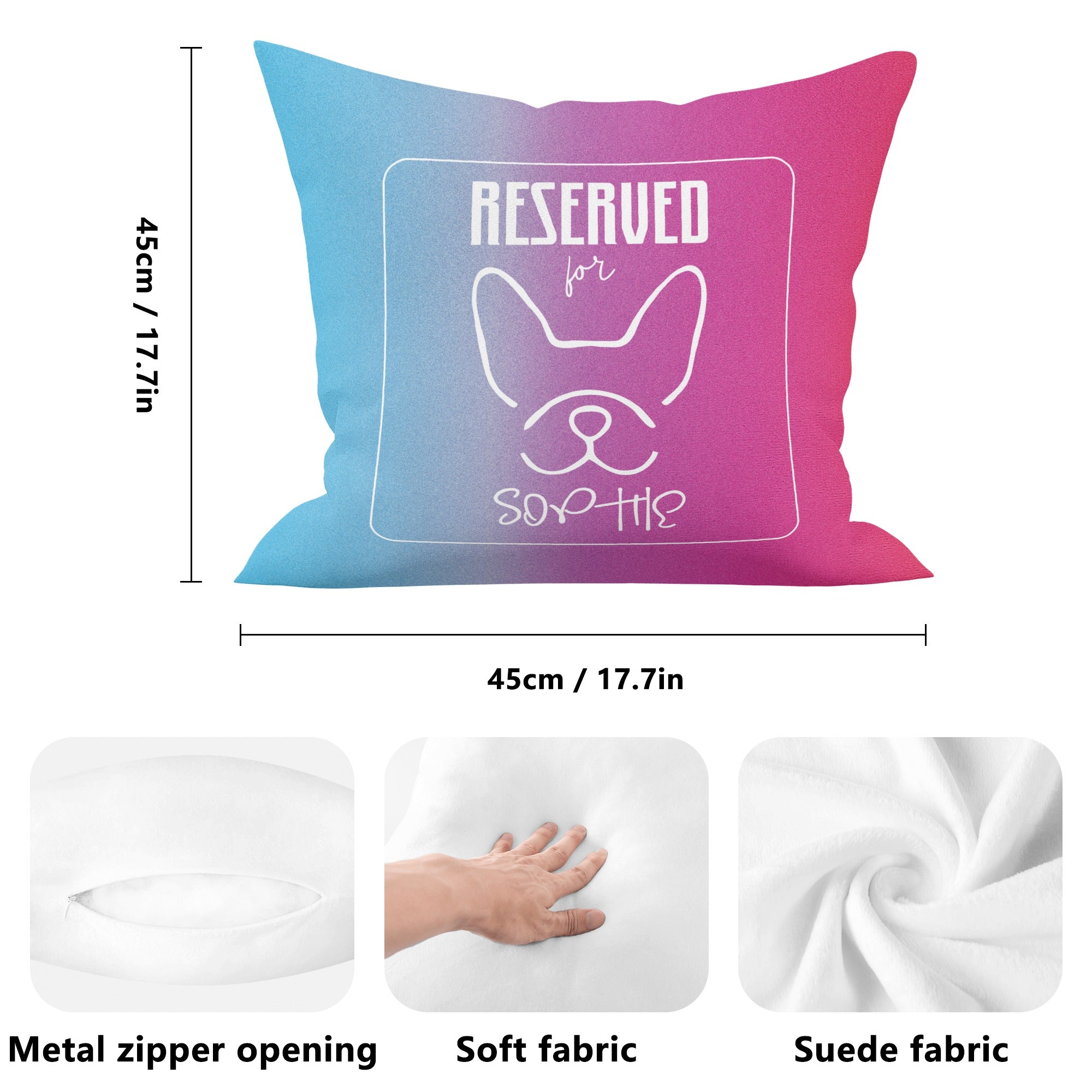 Premium Trendy Custom Pillow With Frenchie Name for Everyday Wear