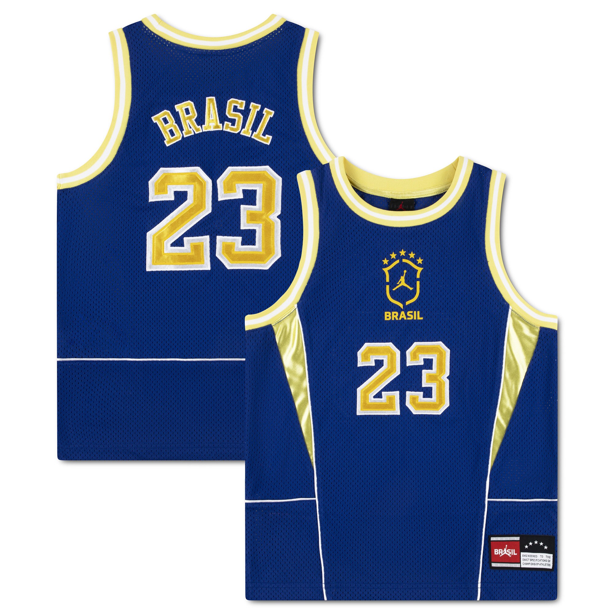 [SJH] Brazil National Team Youth Mesh Basketball Fashion Jersey - Royal