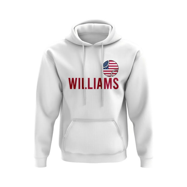Premium-Quality Serena Williams Usa Name Hoody (White) World-Class
