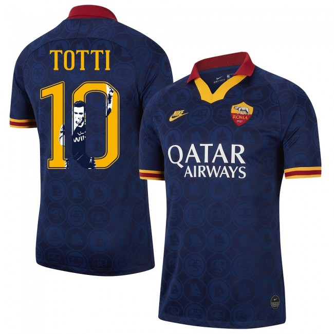 201920 AS Roma Third Navy 10 TOTTI Shirt Gallery Style Printing -