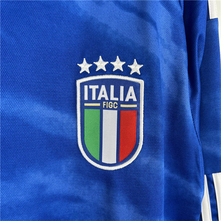Authentic Match Quality 2023 Italy Home Long Sleeve Shirt