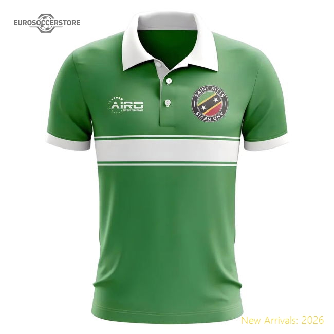 Saint Kitts And Nevis Concept Stripe Polo Shirt (green)