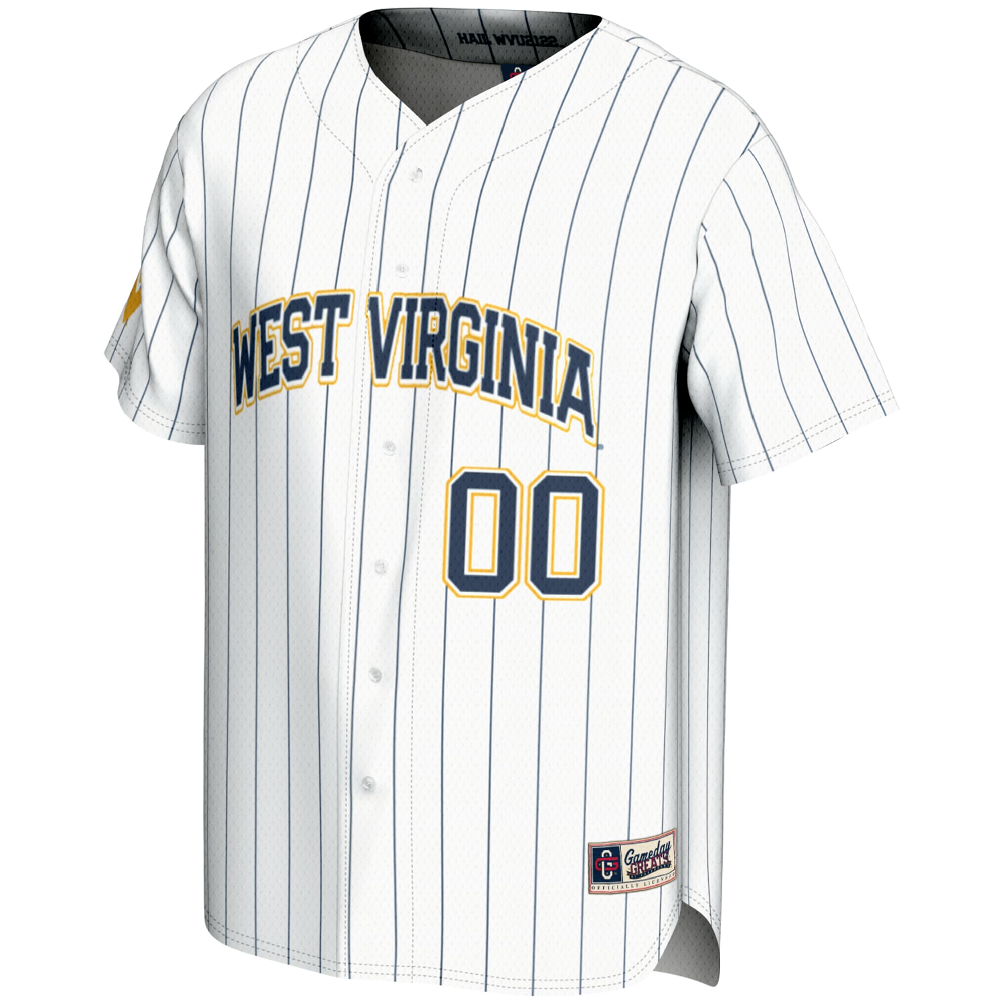 [DDG] West Virginia Mountaineers GameDay Greats Youth NIL Pick-A-Player Lightweight Baseball Jersey - White