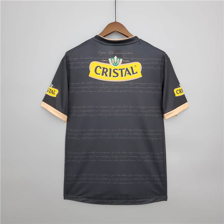 Breathable Colo-Colo Retro Soccer Jersey 2011 Black Away Football