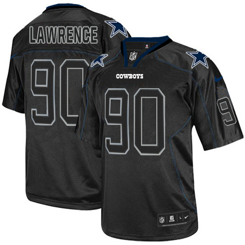 Official NFL DAL Cowboys #90 Demarcus Lawrence Black Lights Out Jersey