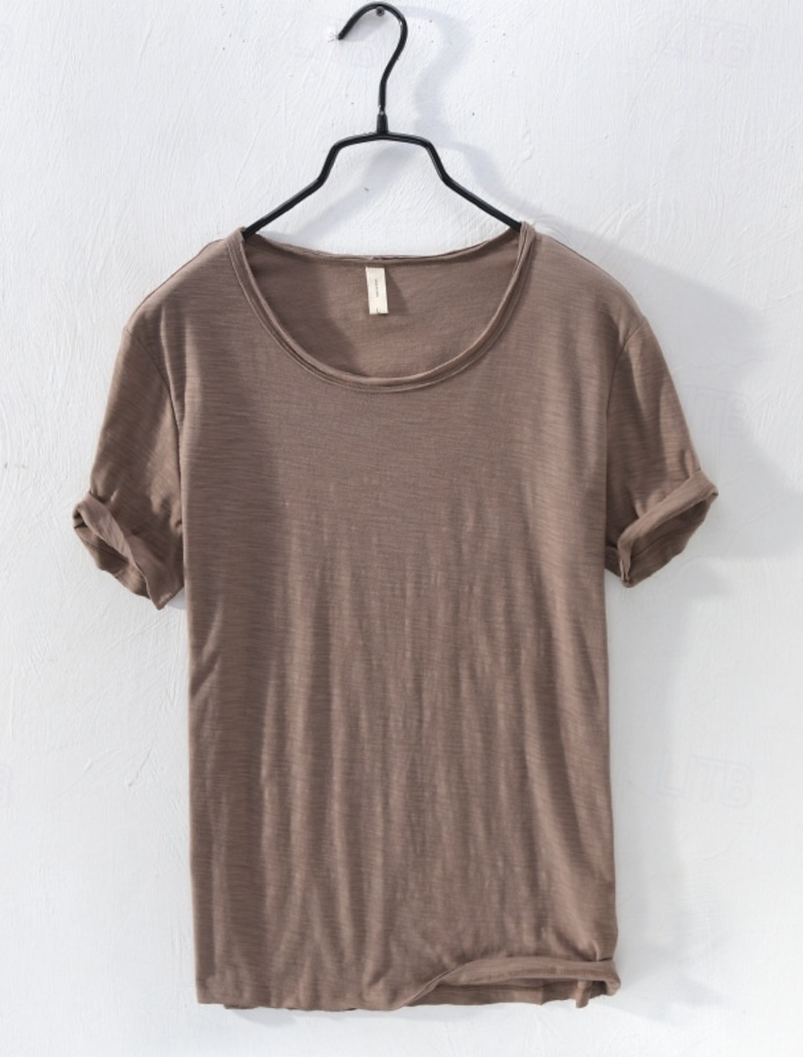 Men's Cotton T Shirt Tee Top Short Sleeves Crew Neck Summer Plain Fashion Designer Basic Classic Style Vacation Street Going out Camel Top Tee for Men