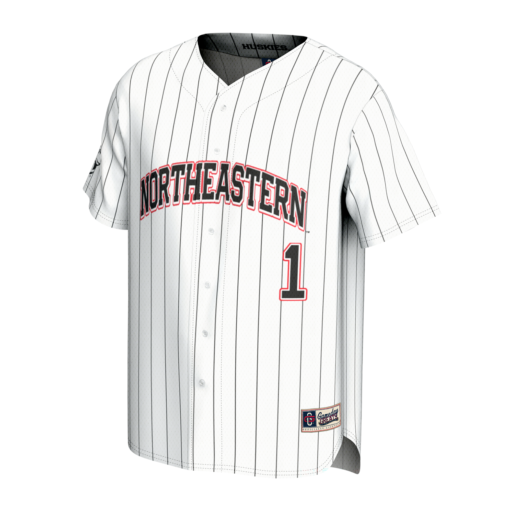 [NJP] Northeastern Huskies GameDay Greats Youth Lightweight Collegiate Baseball Fashion Jersey - White
