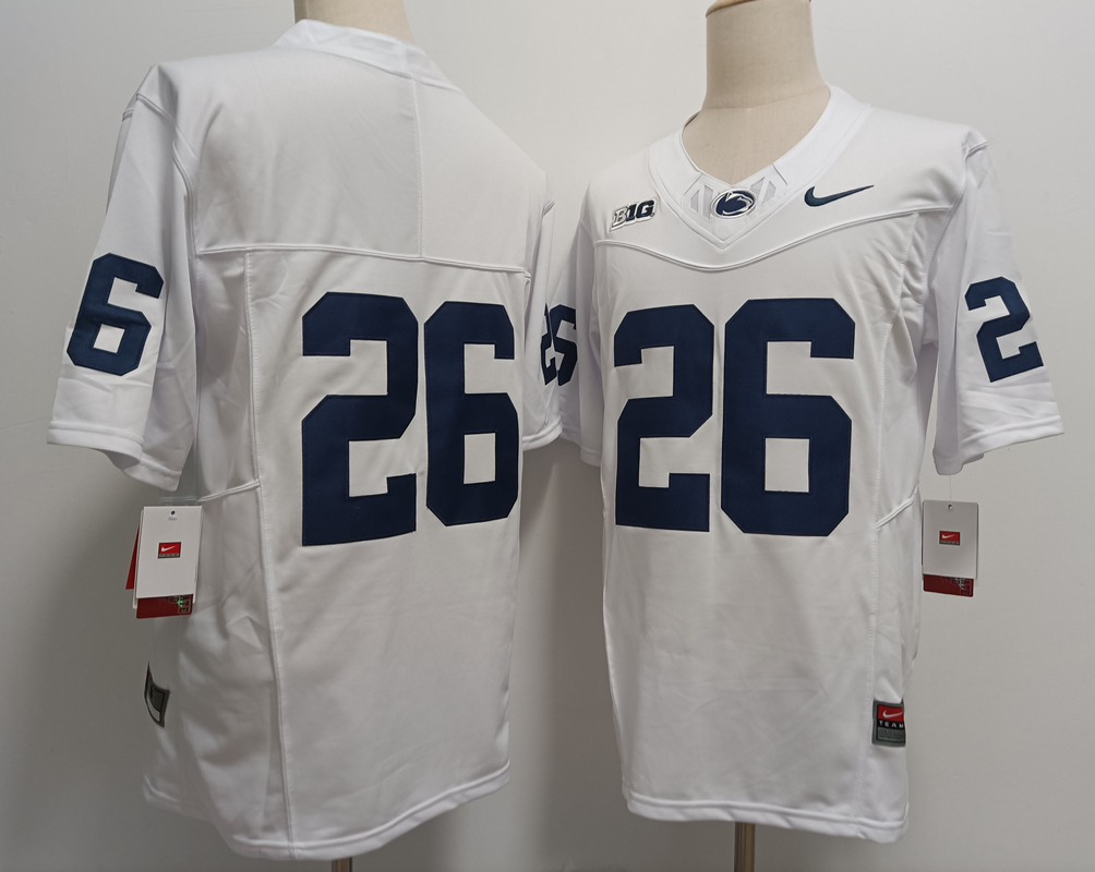 Men's None #26 Saquon Barkley White 2024 team authorized official