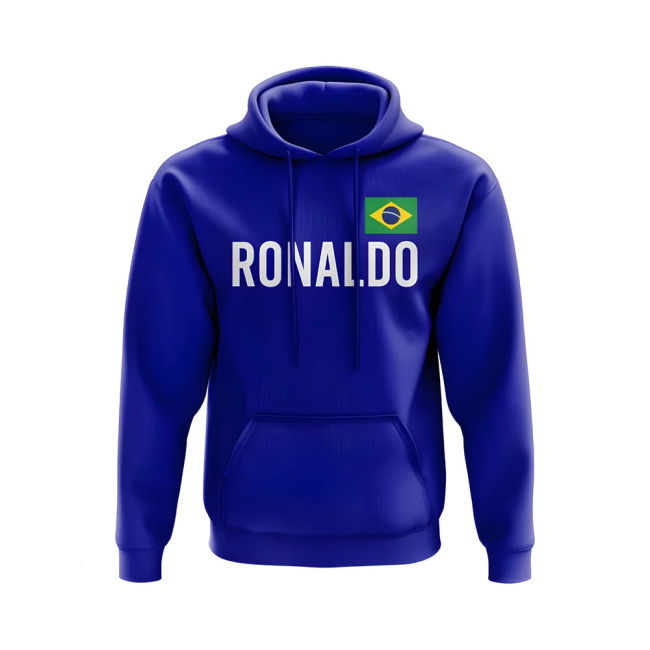 Player Ronaldo Brazil Name Hoody (Blue) Player Athletic
