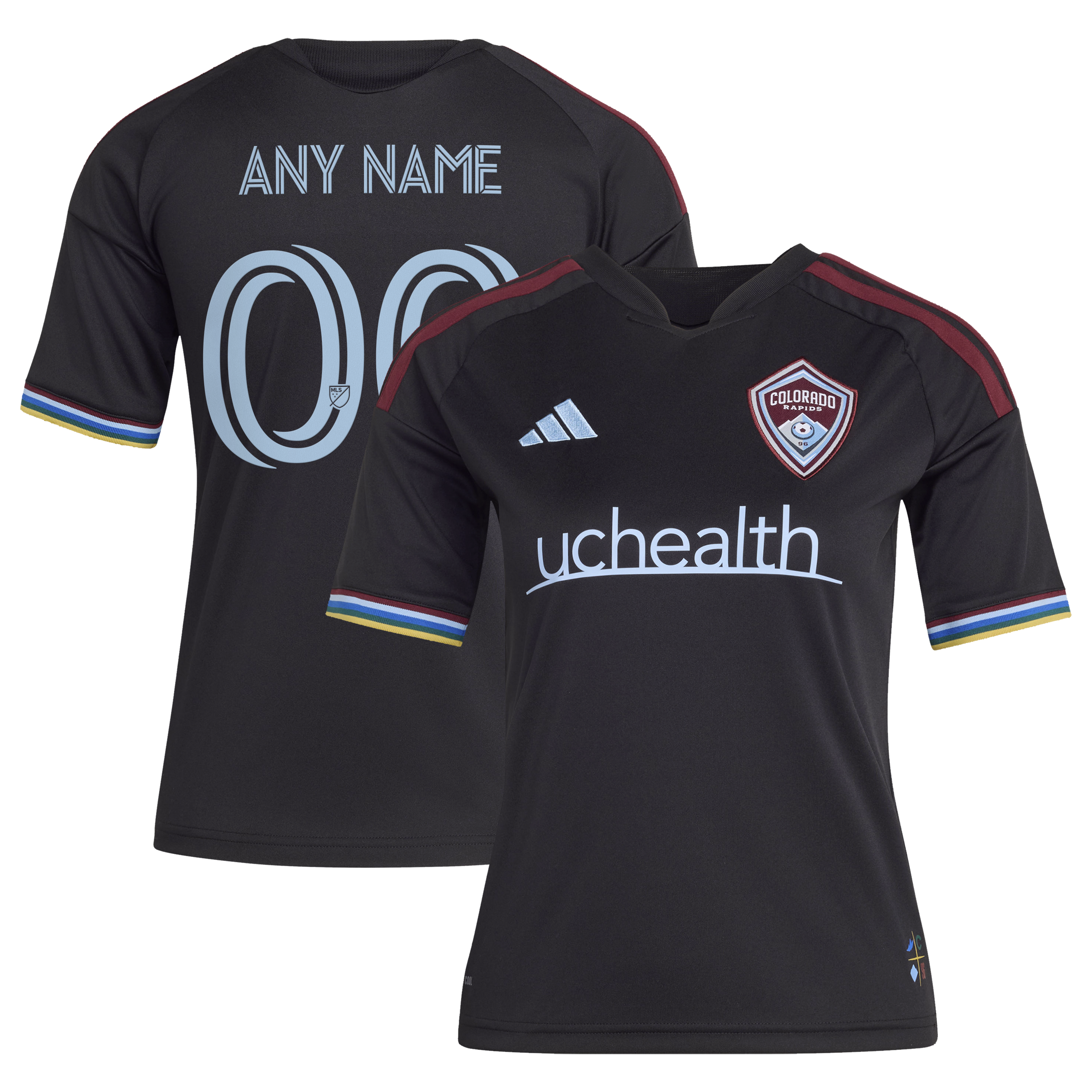 [ESK] Colorado Rapids Youth 2026 Colorful Colorado Replica Custom Jersey - Black