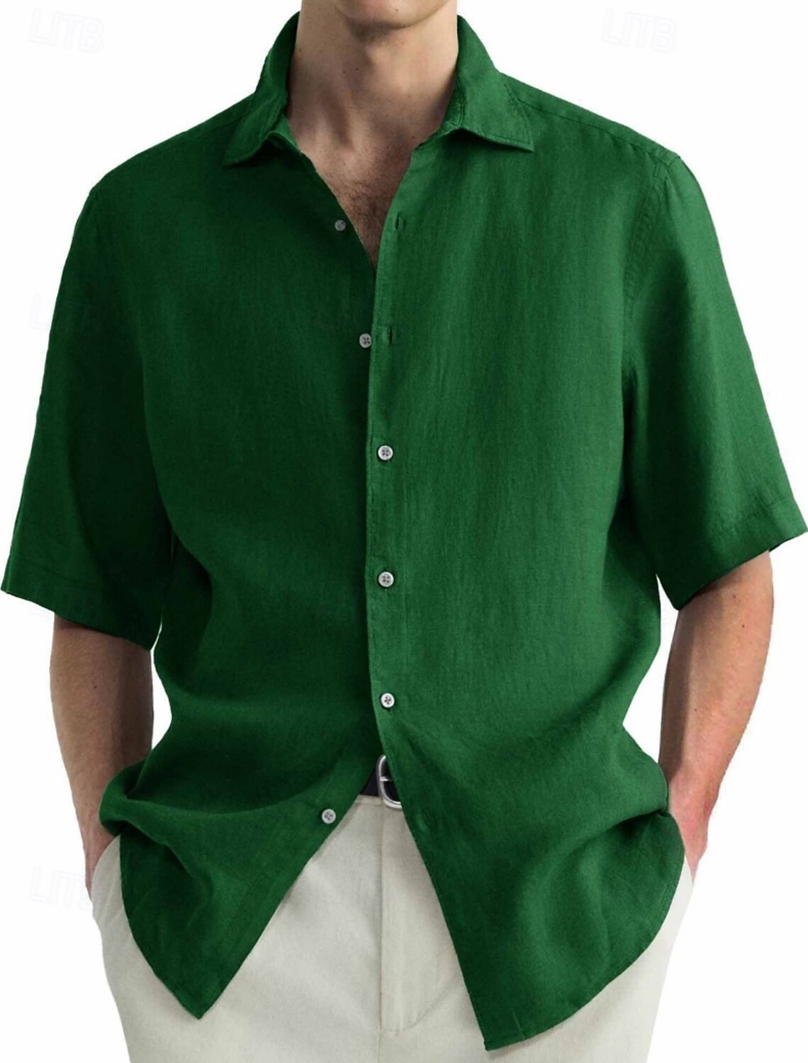 Men's Shirt Casual 100% Cotton Acid Wash Black White Light Green Pink