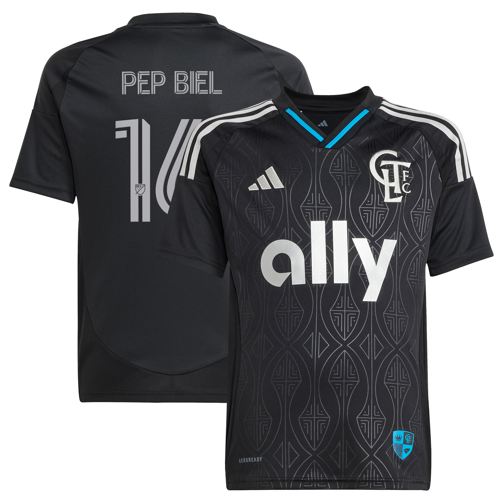 [LK] Pep Biel Charlotte FC Youth 2025 Fortress Kit Replica Jersey - Black