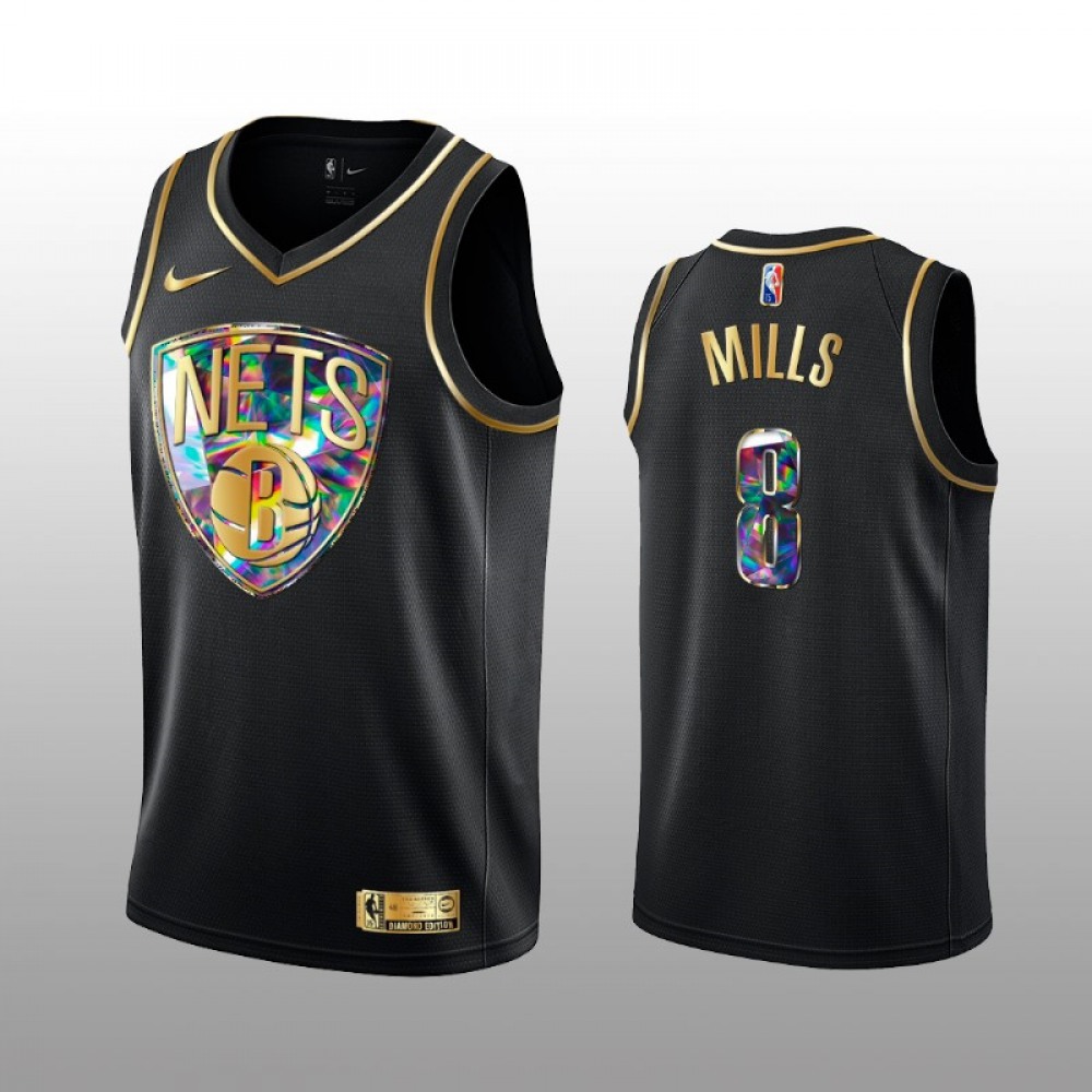 Elite Brooklyn Nets 8 Black Jersey Golden Edition - Must-Have Jersey