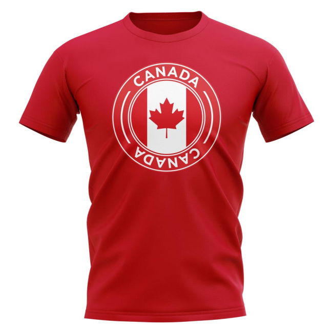 Premium-Quality Canada Football Badge T-Shirt (Red) Match-Ready