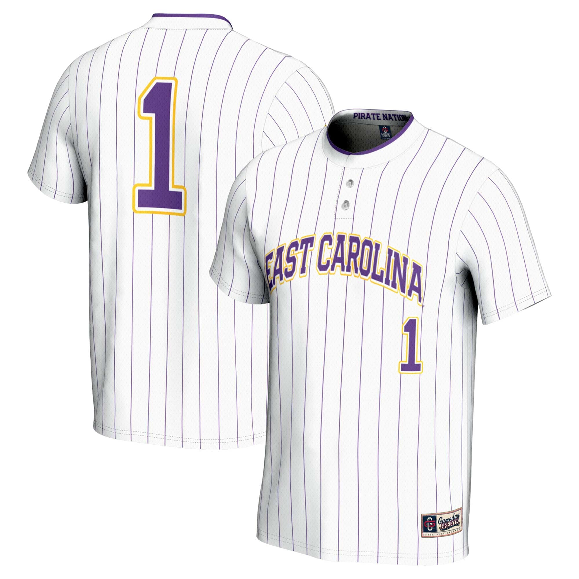 [NJP] ECU Pirates GameDay Greats Youth Lightweight Softball Jersey - White