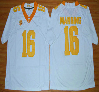 Men's None White 2015 team authorized Peyton Manning #16 moisture