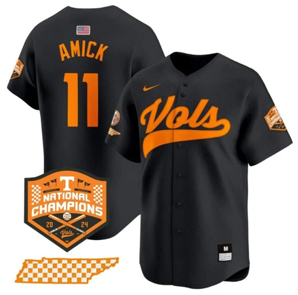 Men's None #11 Billy Amick Black 2024 authentic performance Jersey