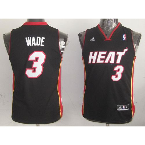 Miami Heat #3 Dwyane Wade Black Stitched Youth NBA Jersey Youth