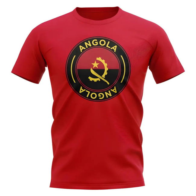 Top-Tier Tournament-Edition Angola Football Badge T-Shirt (Red)