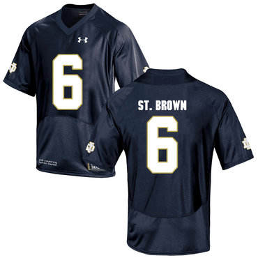 Men's Notre Dame ND Brown 2024 comfortable Equanimeous St #6 durabl