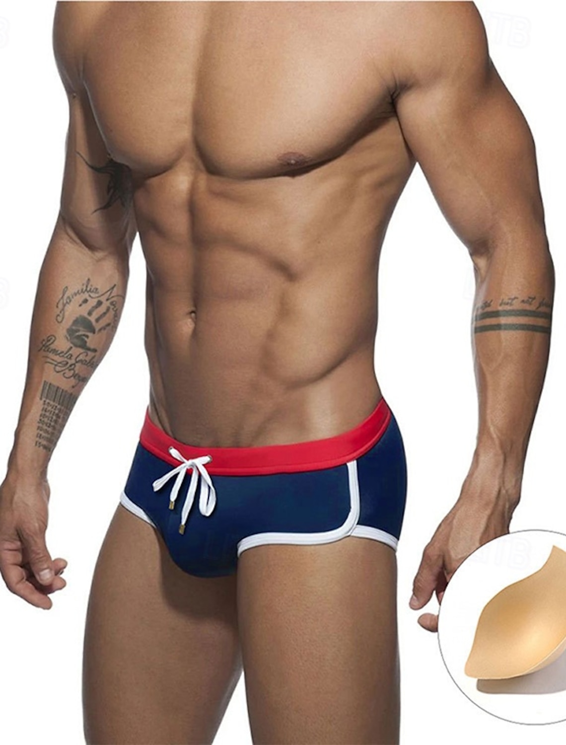 Men's Swim Shorts Trunks Briefs Solid Colored Drawstring Quick Dry #2