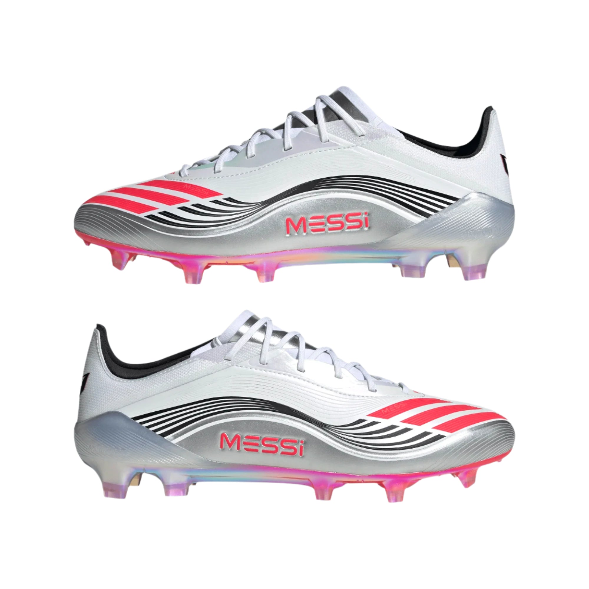 Messi adidas F50 Elite FG Football Boots White Lucid Red Silver Metallic