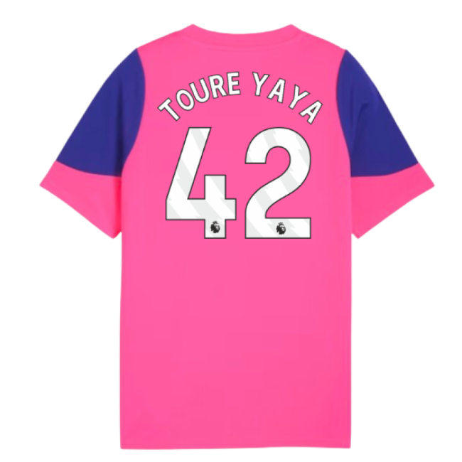 Pink Premium - Kids Toure Yaya 42 2025-2026 Man City Training Jersey