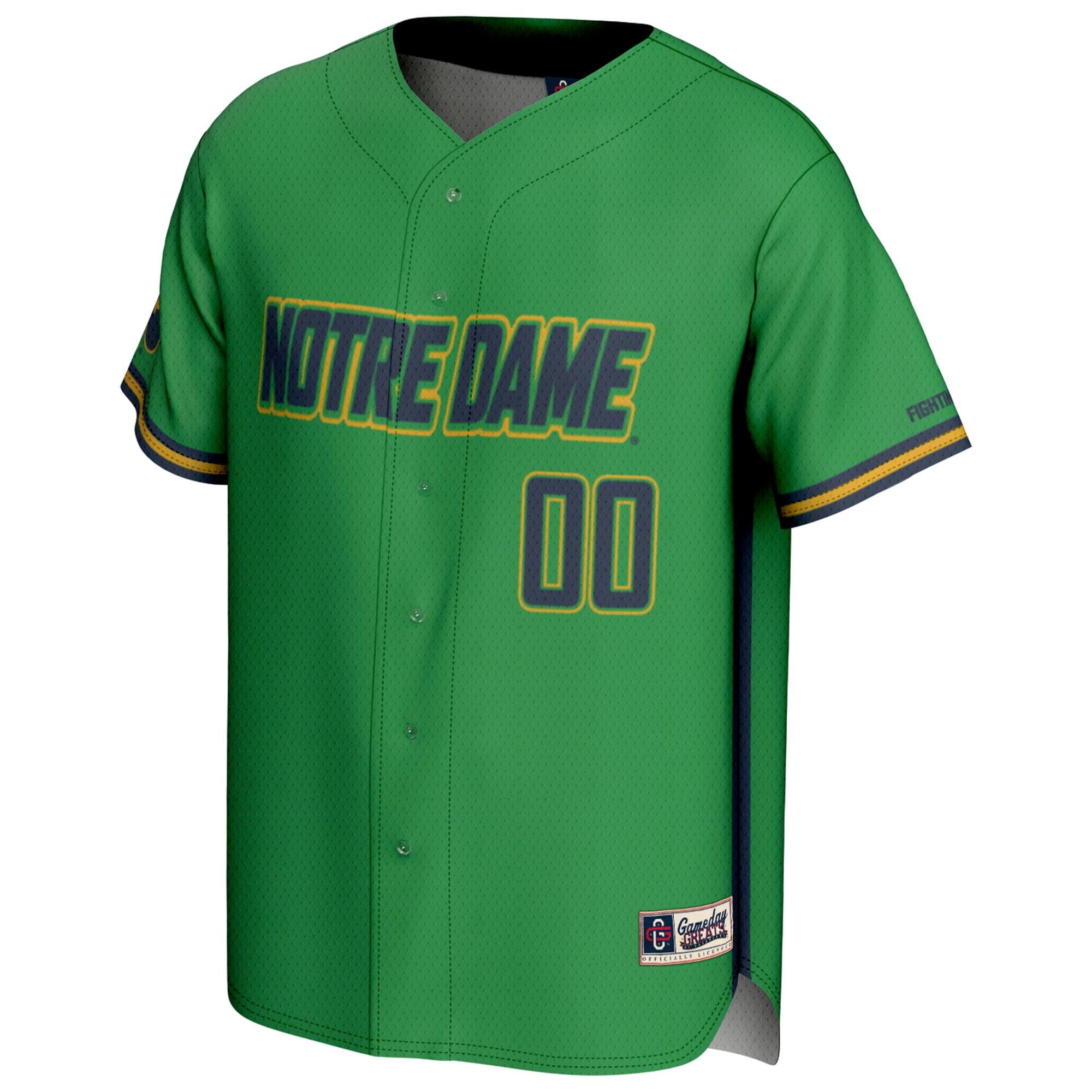 [NJP] Notre Dame Fighting Irish GameDay Greats Youth NIL Pick-A-Player Baseball Lightweight Jersey - Green
