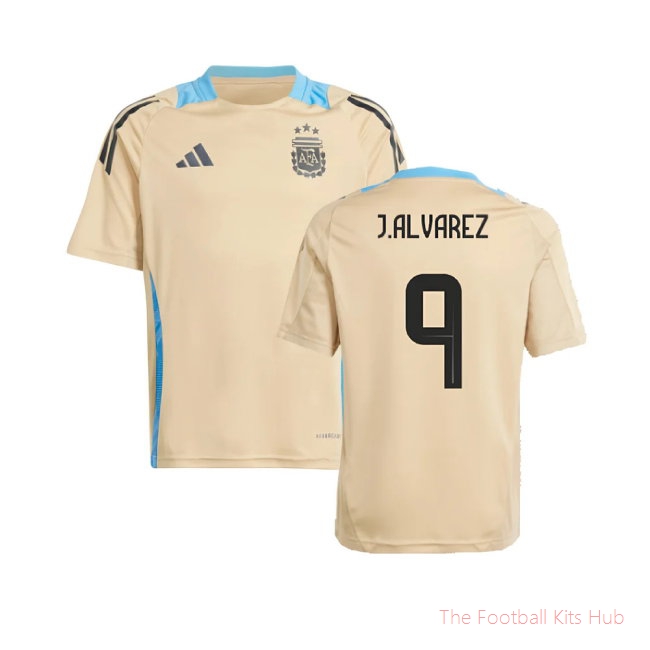 2024-2025 Argentina Training Jersey (Hazy Beige) (J.ALVAREZ 9)