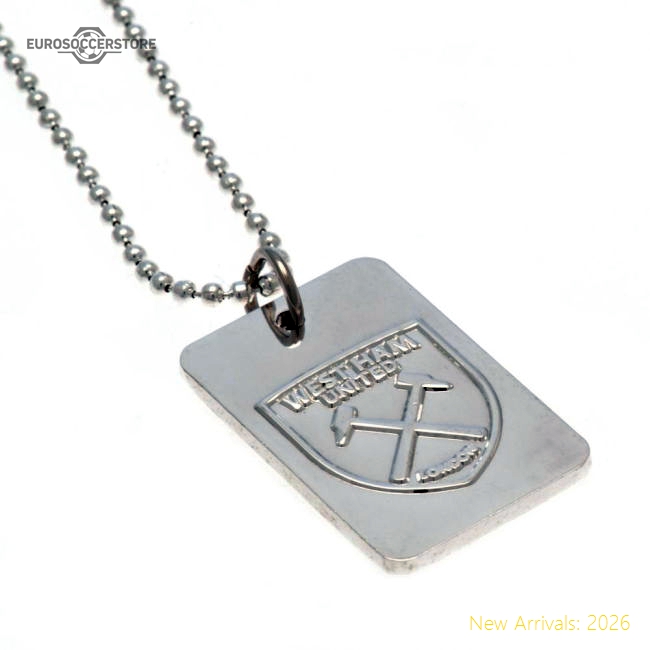 Premium West Ham United Fc Silver Plated Dog Tag & Chain - Premium