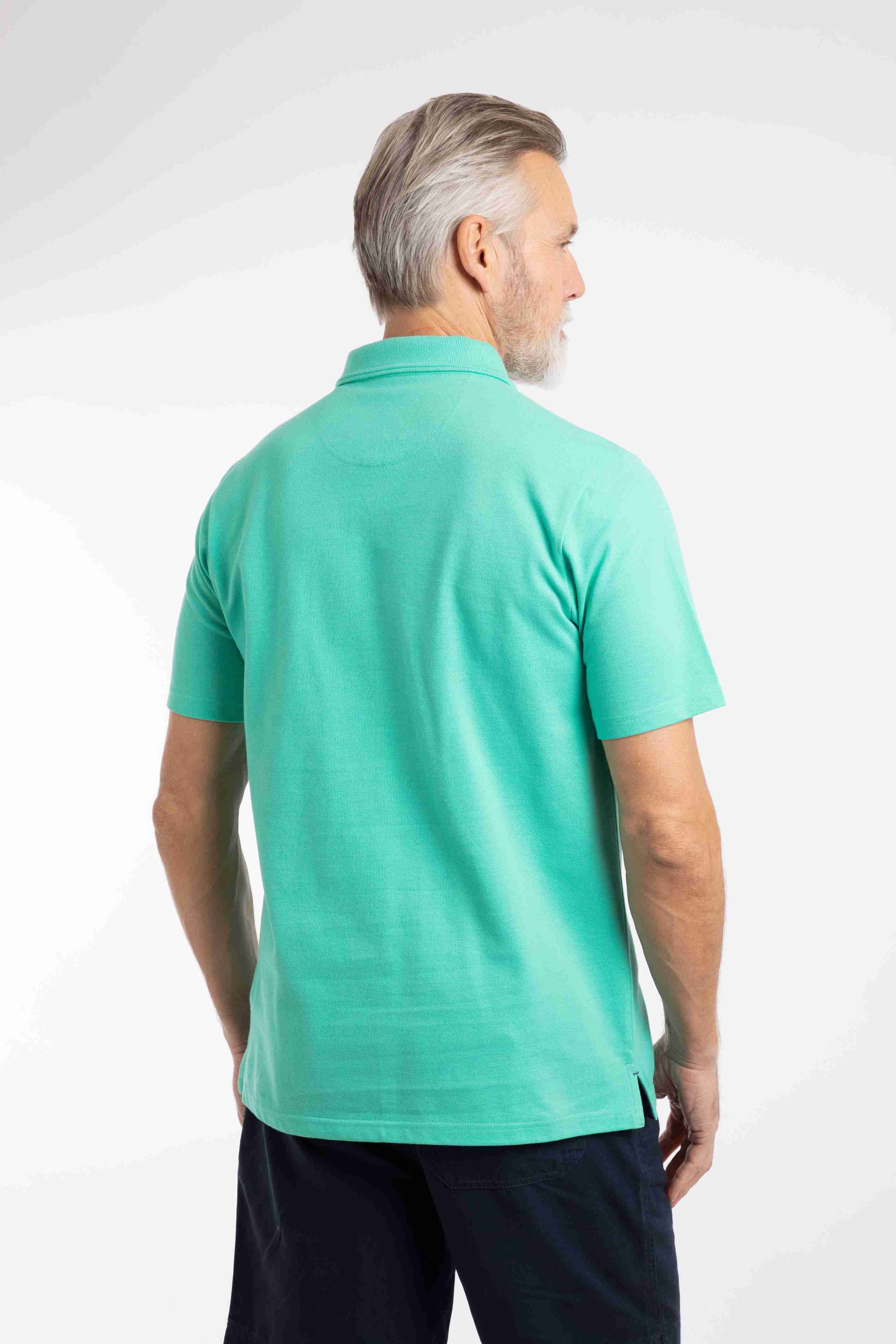 Miles Pique Polo Shirt Aqua Marine