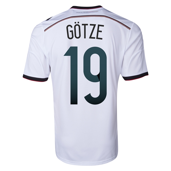 2014 Germany 19 GOTZE Home White Soccer Jersey Shirt - Official