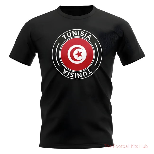 Tunisia Football Badge T-Shirt (Black)