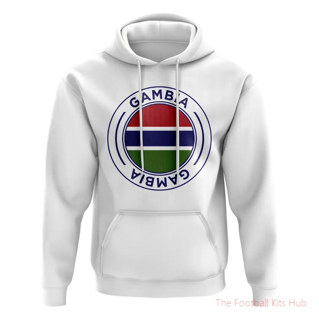 Men Gambia Football Badge Hoodie (White)