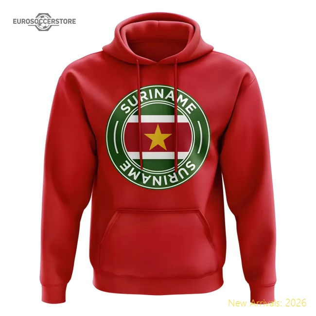 Top-grade Suriname Football Badge Hoodie (red) - Premium Collection