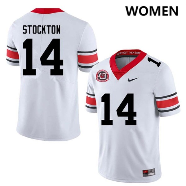 Women Georgia Bulldogs #14 Gunner Stockton 40th Anniversary White Nike Stitch Jerseys