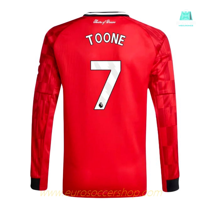 2025-2026 Man Utd Long Sleeve Home Shirt (Kids) (Toone 7)